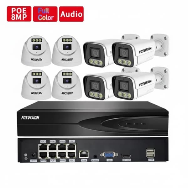 FOSVISION NVR 8CH POE 4K 8MP FS-3388/6F88N-PLS kit8