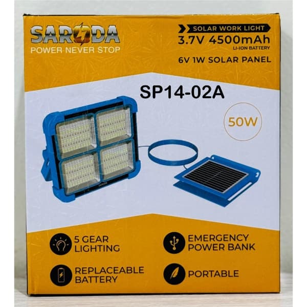 SARODA LAMPE SOLAIRE 50W / SOLAR WORK LIGHT SP14-02A