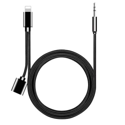 iP3.5MM+LIGHTNING CHARGING&AUDIO CABLE JBC037/ CABLE USB+JACK+IPHONE